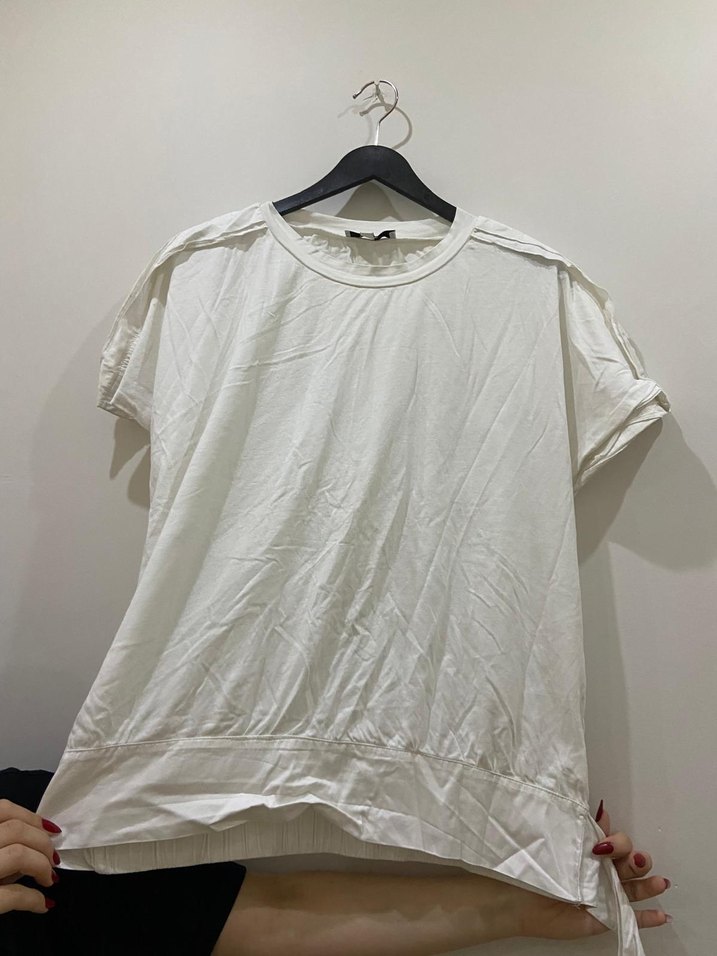 IPEKYOL Beyaz Düğmeli Hamile Tişörtü - Görsel 4