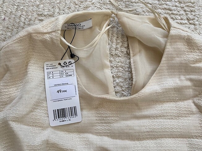 Mango Mango krem mini elbise