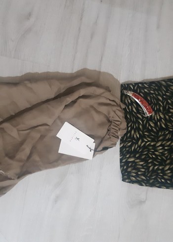 Kısa Bol Kesim Kahverengi Şort ve crop Hediyeli - Görsel 3