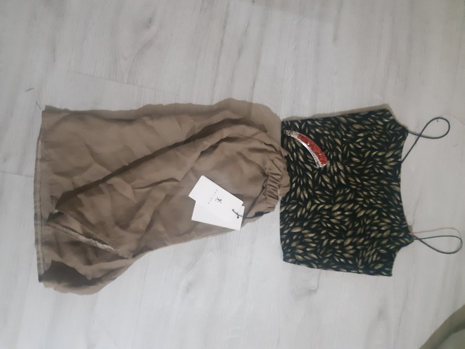 Kısa Bol Kesim Kahverengi Şort ve crop Hediyeli - Görsel 3