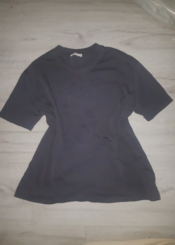 Kadın gri Keten Salaş Tişört - Görsel 3