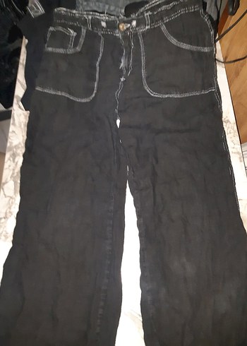 Kadın Siyah Kemerli esofman pantolon tarz - Görsel 4