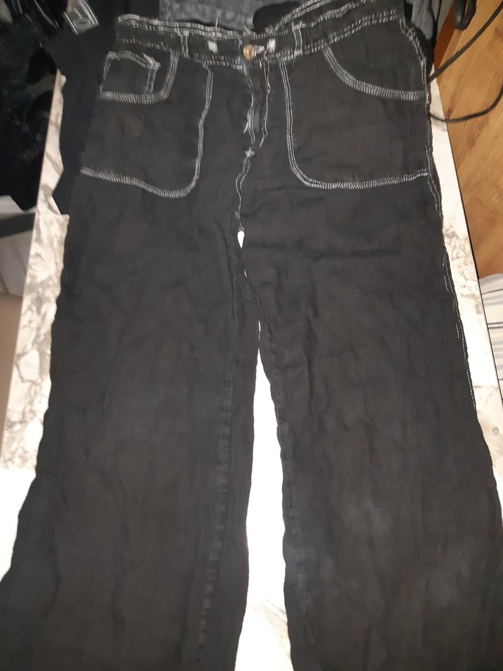 Kadın Siyah Kemerli esofman pantolon tarz - Görsel 4