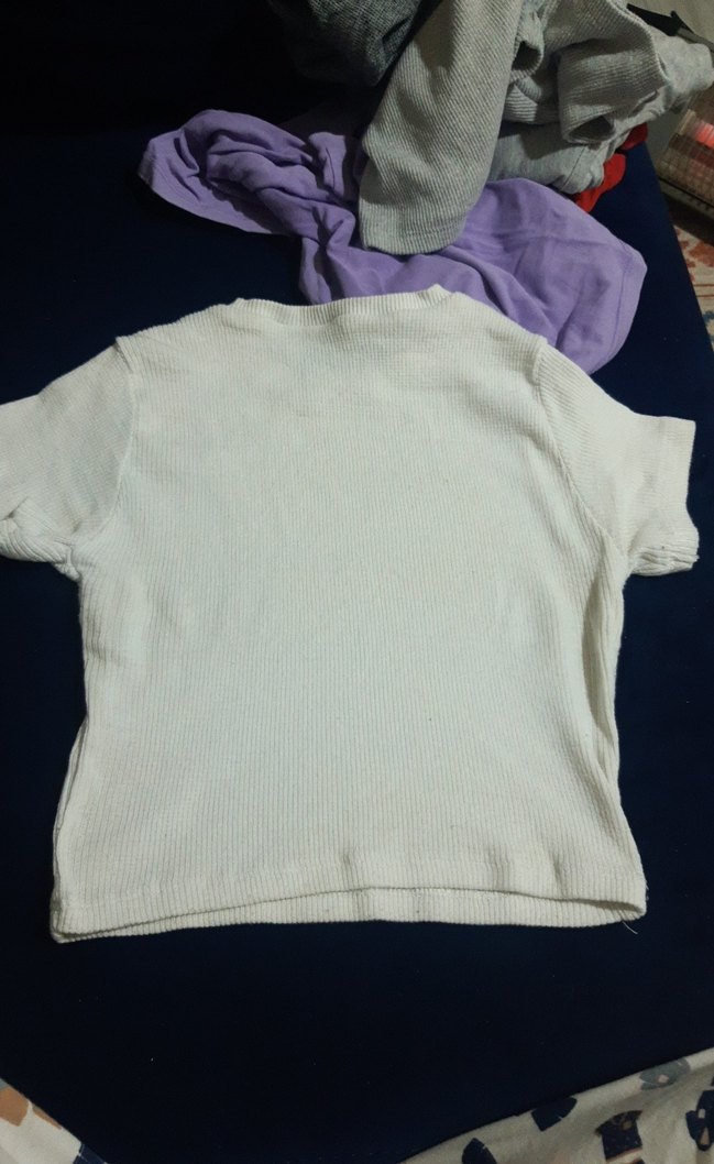 Kadın beyaz crop sm beden - Görsel 2