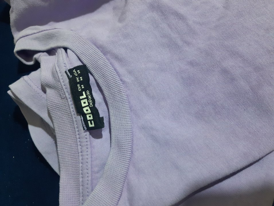 Kızlar için Lila Kısa Kollu Salaş Tişört - Görsel 4