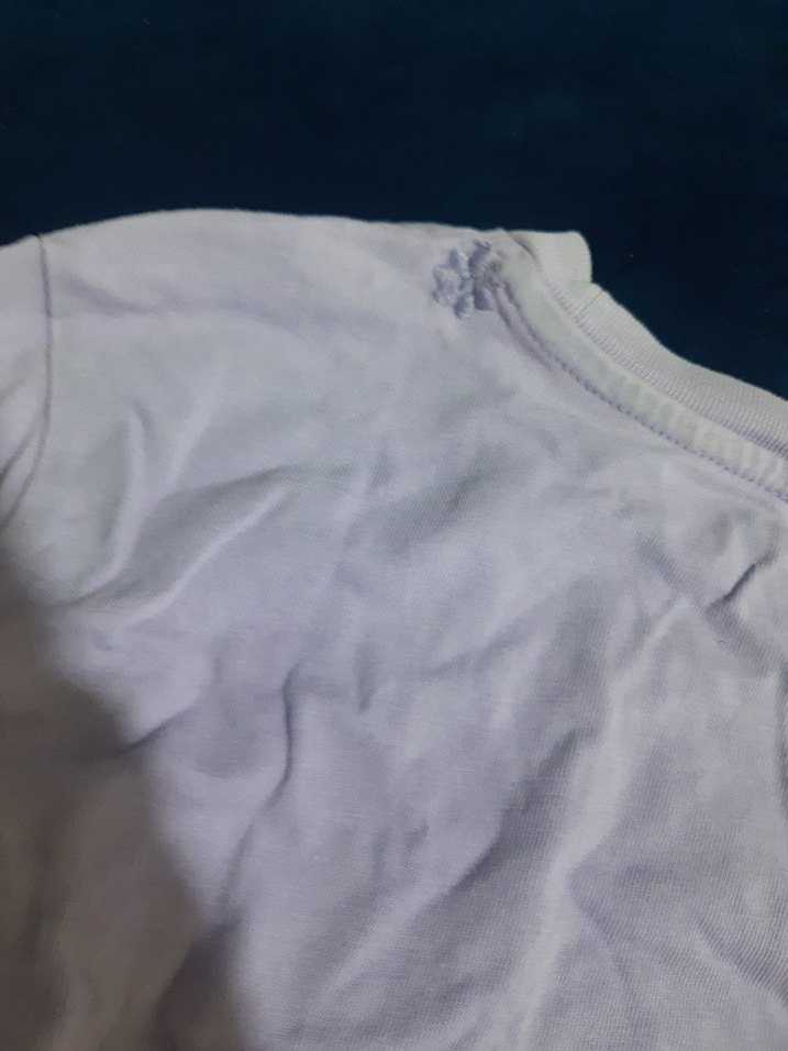 Kızlar için Lila Kısa Kollu Salaş Tişört - Görsel 3