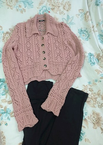 Pembe Triko Hırka - Görsel 4