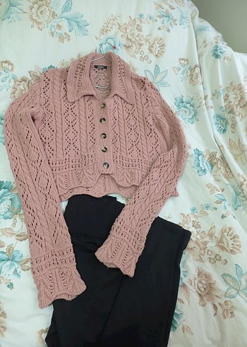 Pembe Triko Hırka - Görsel 5