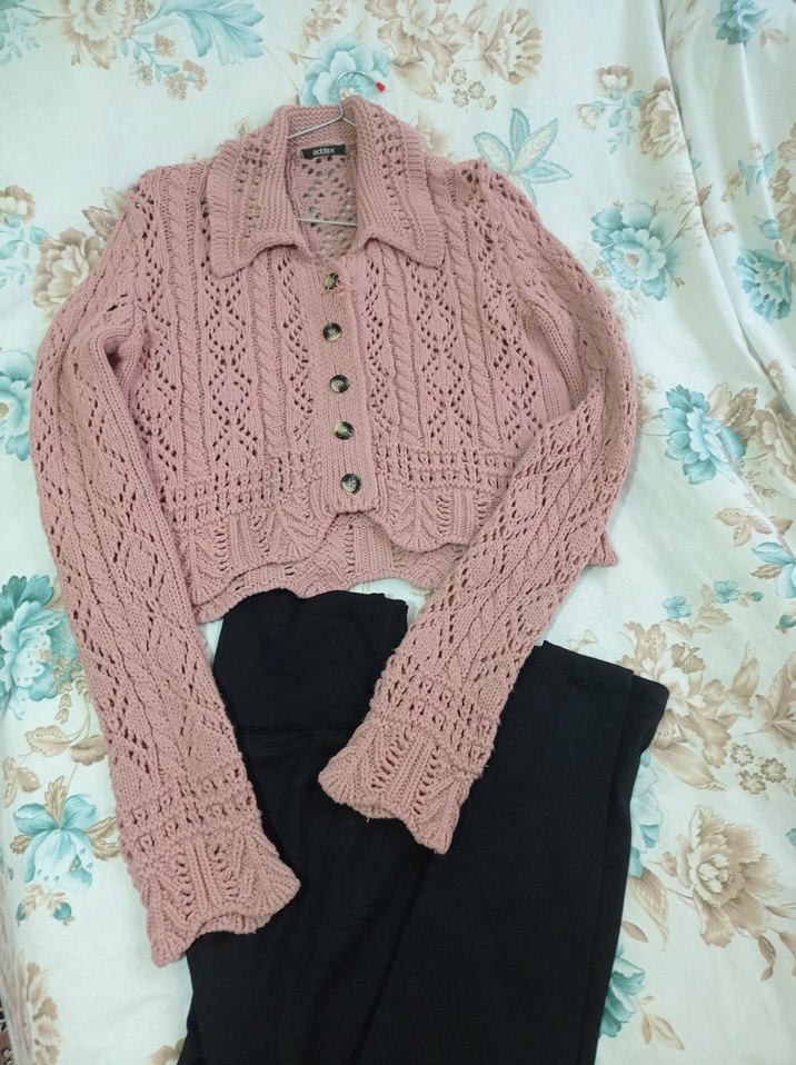 Pembe Triko Hırka - Görsel 4