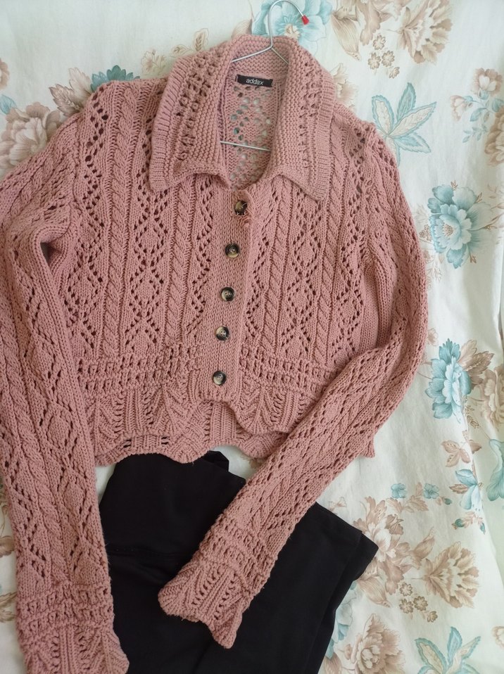 Pembe Triko Hırka - Görsel 2