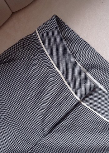 Gri Pilili Midi Kadın Kumaş Pantolon - Görsel 6