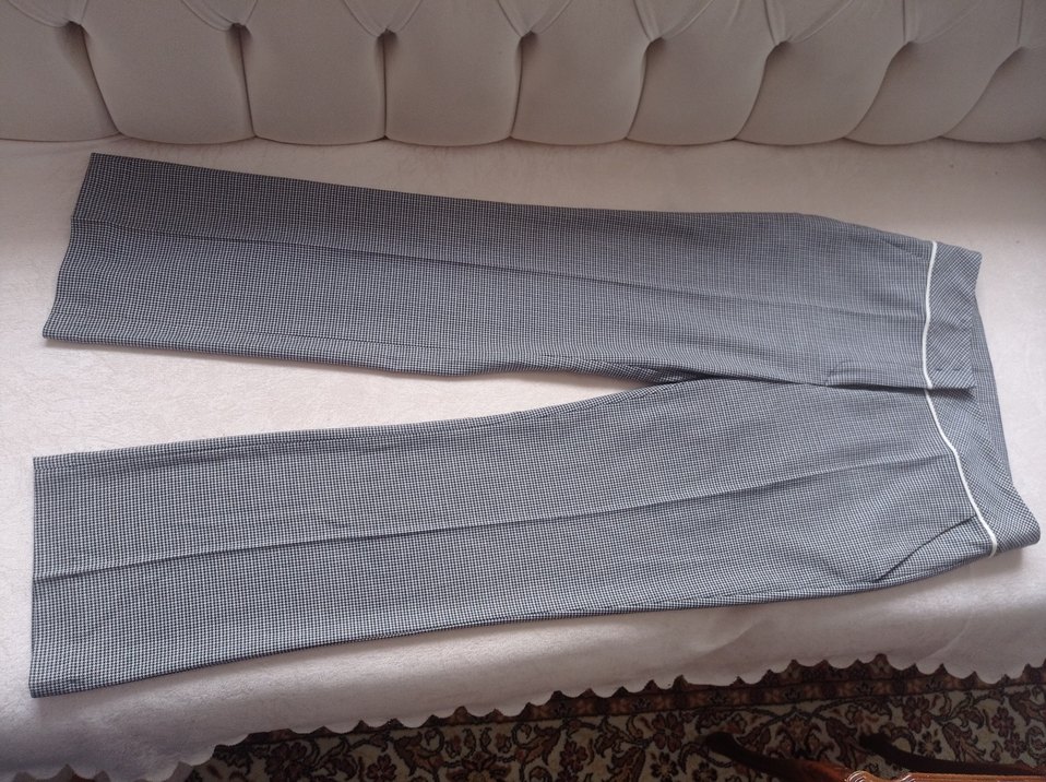 Gri Pilili Midi Kadın Kumaş Pantolon - Görsel 2