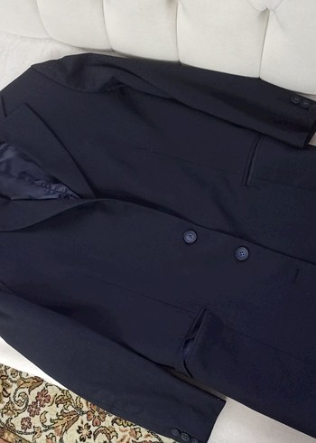 Lacivert Düğmeli Klasik Ceket - Görsel 4