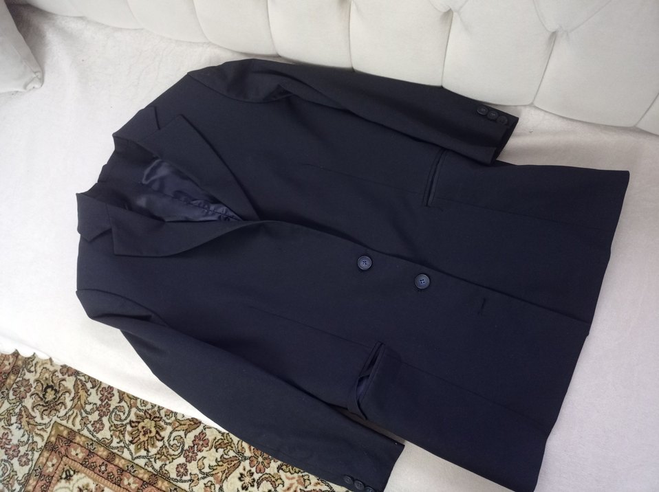 Lacivert Düğmeli Klasik Ceket - Görsel 4