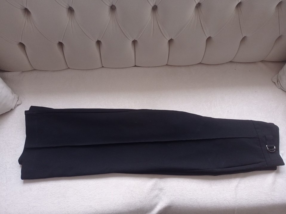 Kadın Siyah Kemerli Kumaş Pantolon - Görsel 5