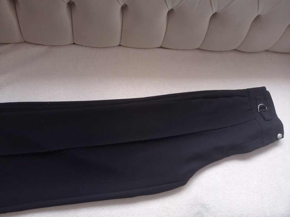 Kadın Siyah Kemerli Kumaş Pantolon - Görsel 4