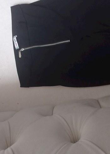 Siyah Kadın Kumaş Pantolon, Yırtmaçlı, - Görsel 4