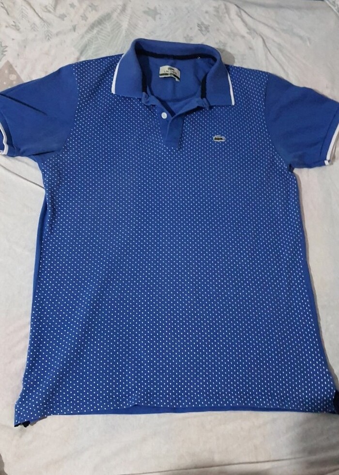 Lacoste Puantiyeli Mavi Polo Yaka Tshirt - Görsel 3