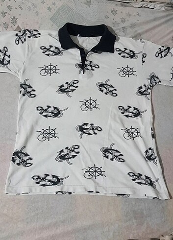 Beyaz Denizci Polo Yaka Tshirt - Görsel 3