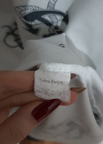 Beyaz Denizci Polo Yaka Tshirt - Görsel 4