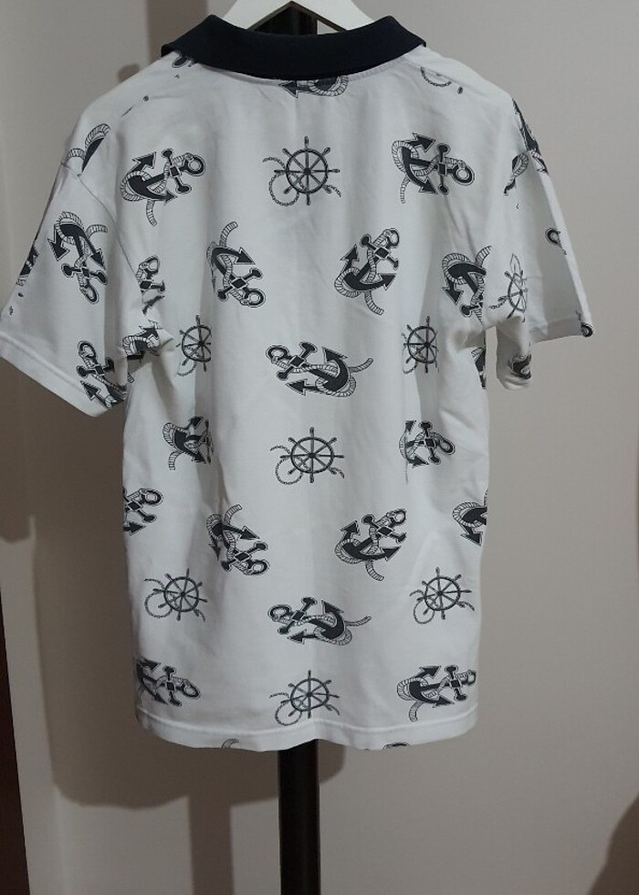 Beyaz Denizci Polo Yaka Tshirt - Görsel 2
