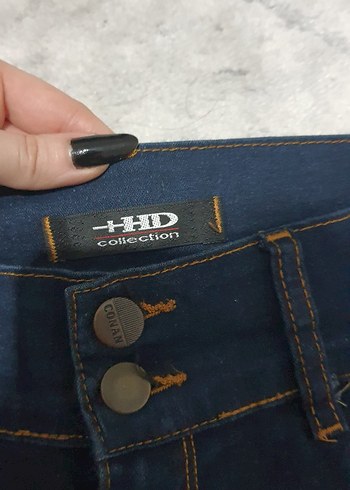 Koyu Mavi İspanyol Paça Pantolon - Görsel 5