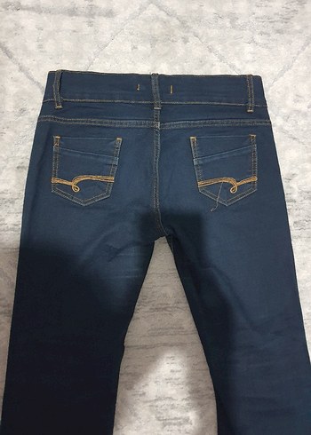 Koyu Mavi İspanyol Paça Pantolon - Görsel 4