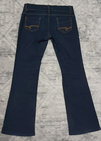 Koyu Mavi İspanyol Paça Pantolon - Görsel 3