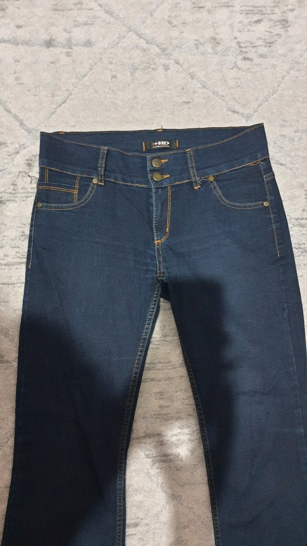 Koyu Mavi İspanyol Paça Pantolon - Görsel 2