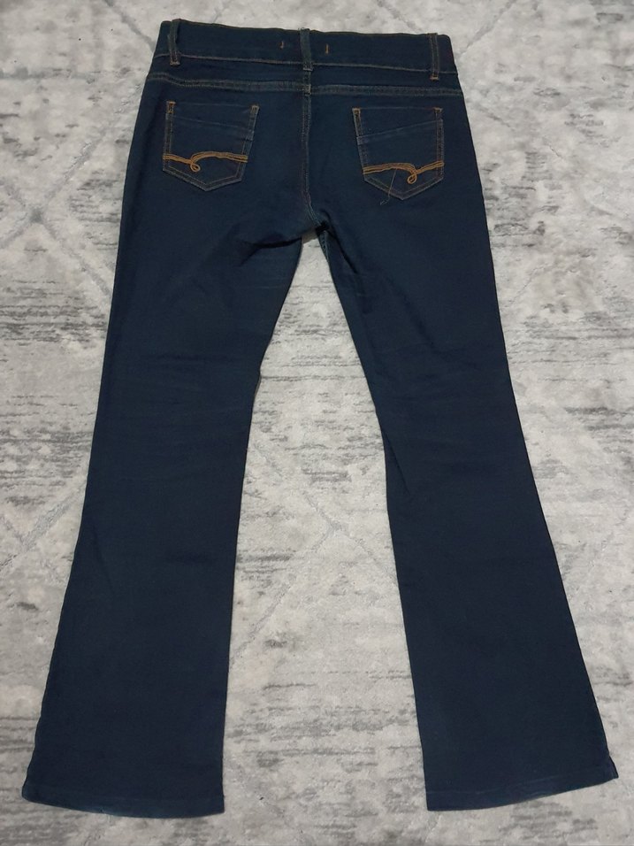 Koyu Mavi İspanyol Paça Pantolon - Görsel 3