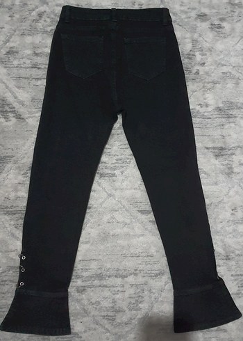 Trendyol Paça Detaylı Siyah Pantolon - Görsel 3