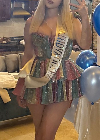 New arrivals rainbow elbise - Görsel 3