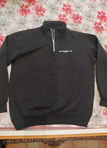 Yarım Fermuarlı Sweatshirt Siyah