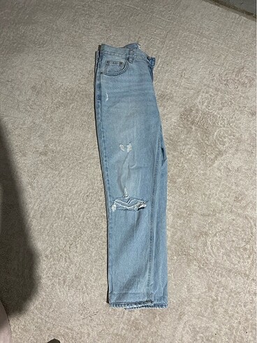 Pull and Bear Mavi yüksek bel jean
