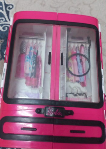 Renkli Pembe Çocuk Gardırop barbie - Görsel 3