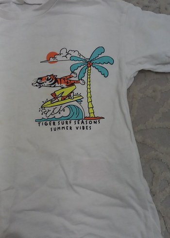 Beyaz Baskılı Erkek Çocuk Kısa Kollu Tişört - Görsel 3