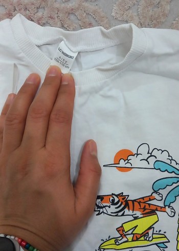 Beyaz Baskılı Erkek Çocuk Kısa Kollu Tişört - Görsel 5