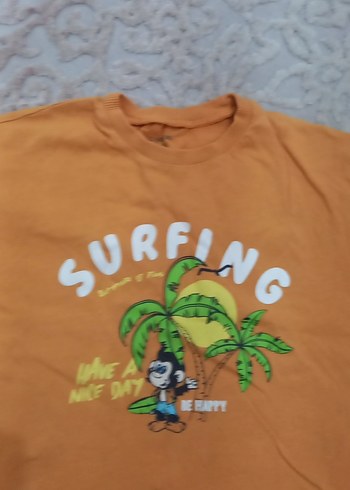 Sarı Baskılı Düğmeli Erkek Tişört - Görsel 4