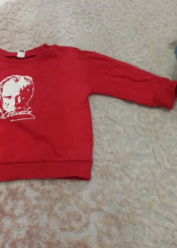 Kız veya erkek Çocuk Kırmızı Baskılı Sweatshirt - Görsel 3