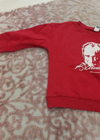 Kız veya erkek Çocuk Kırmızı Baskılı Sweatshirt - Görsel 2