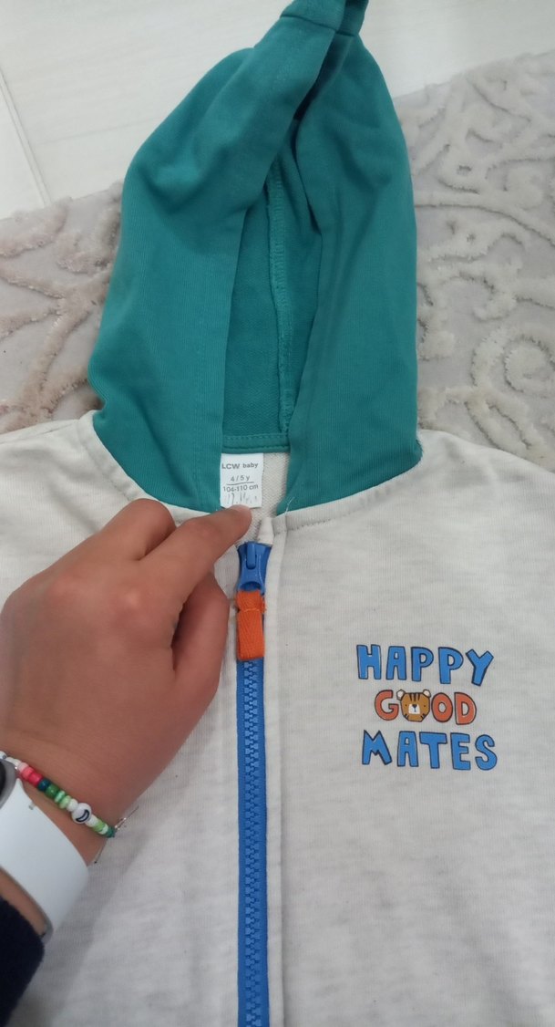 Renkli Kapüşonlu Erkek Çocuk Sweatshirt - Görsel 4