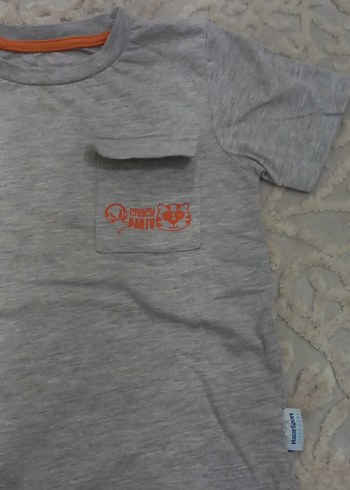 Gri Erkek Çocuk Kısa Kollu Tişört - Görsel 4