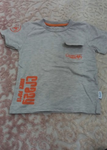 Gri Erkek Çocuk Kısa Kollu Tişört - Görsel 2