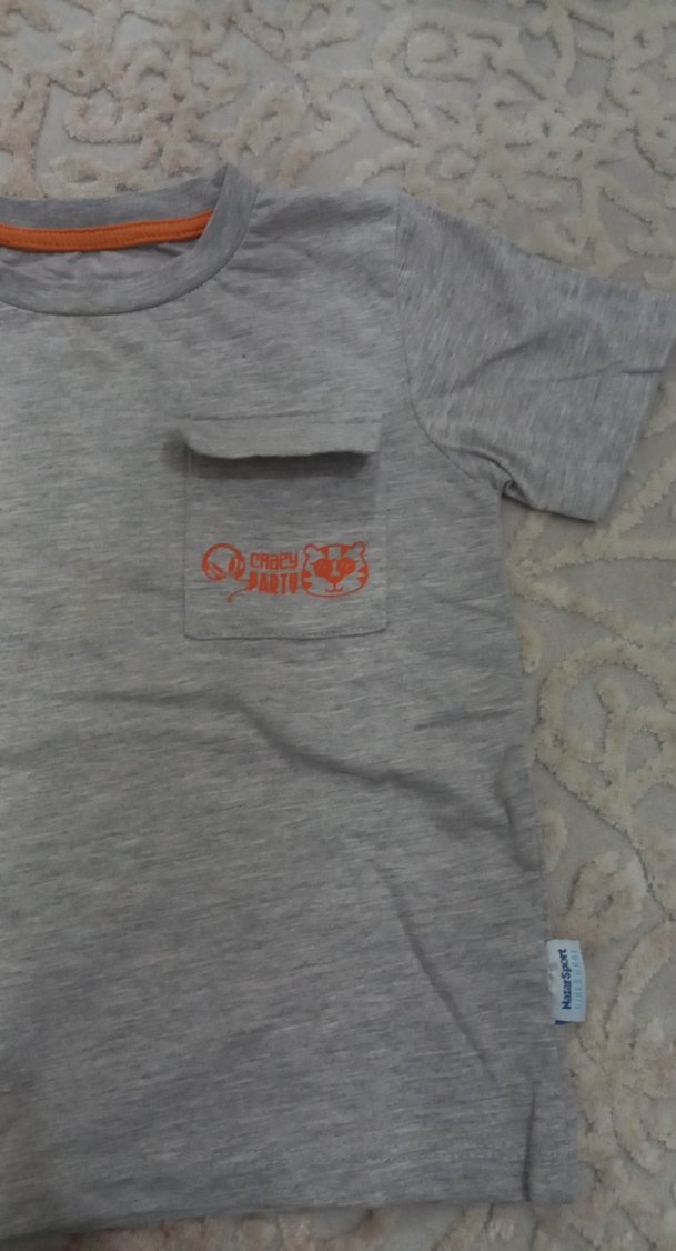 Gri Erkek Çocuk Kısa Kollu Tişört - Görsel 4