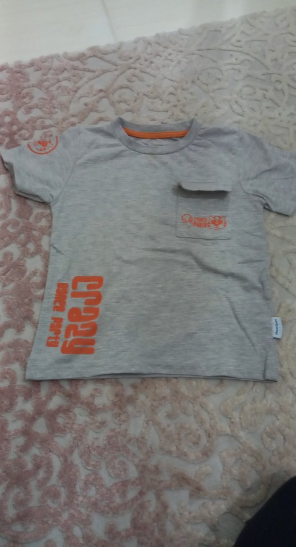 Gri Erkek Çocuk Kısa Kollu Tişört - Görsel 2