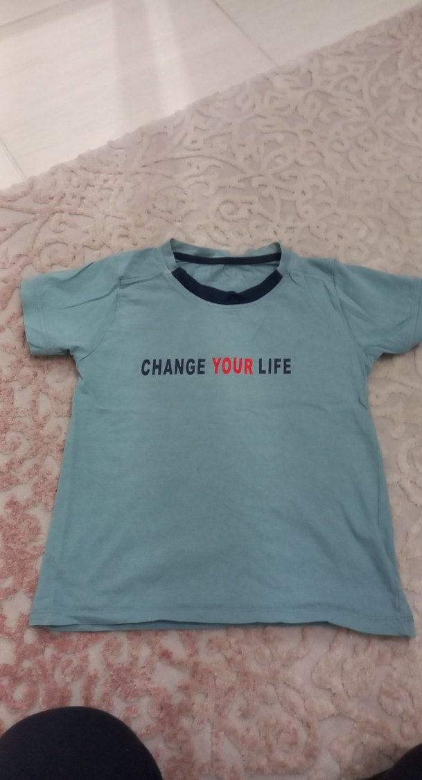 Erkek yeşil Kısa Kollu Baskılı Tişört - Görsel 2