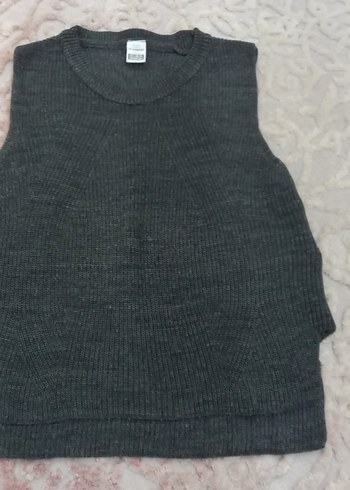 Gri Yünlü erkek çocuk Kolsuz Triko Süveter 24 -36 ay - Görsel 3