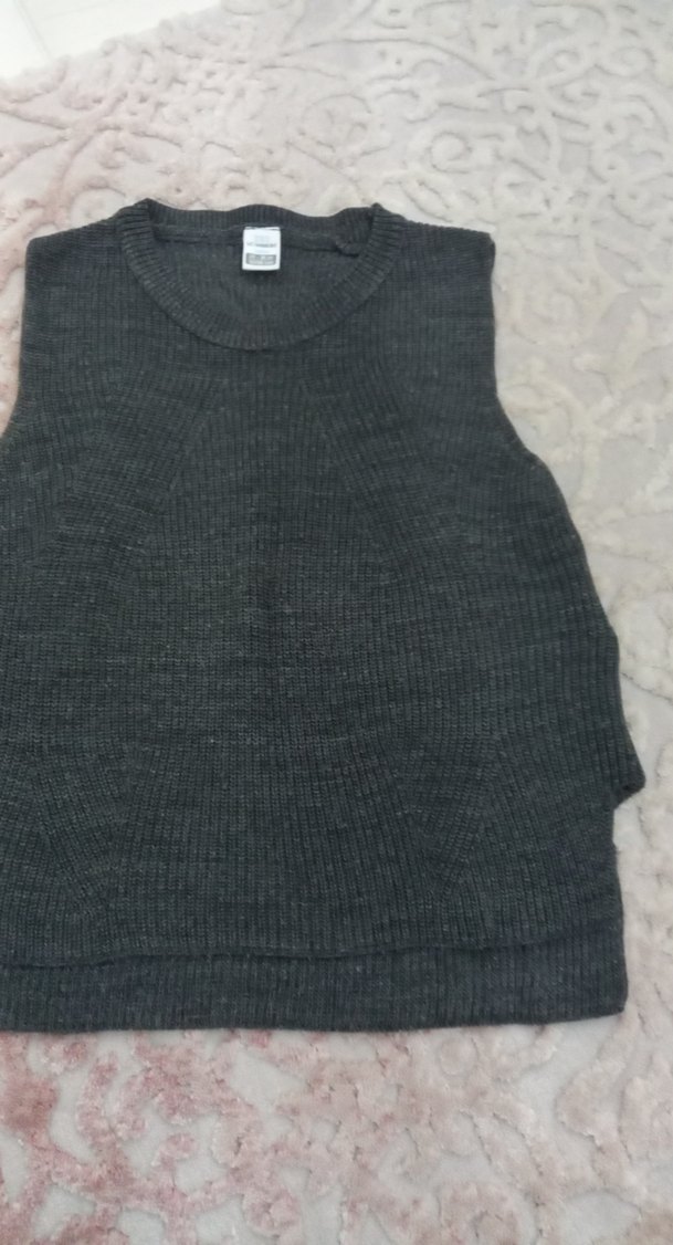 Gri Yünlü erkek çocuk Kolsuz Triko Süveter 24 -36 ay - Görsel 3