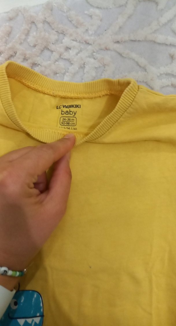 Sarı Uzun Kollu Erkek Tişört Dinozor Baskılı - Görsel 4