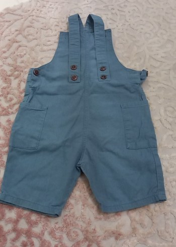 Erkek Çocuk Düğmeli Kot Şort Tulum - Görsel 2